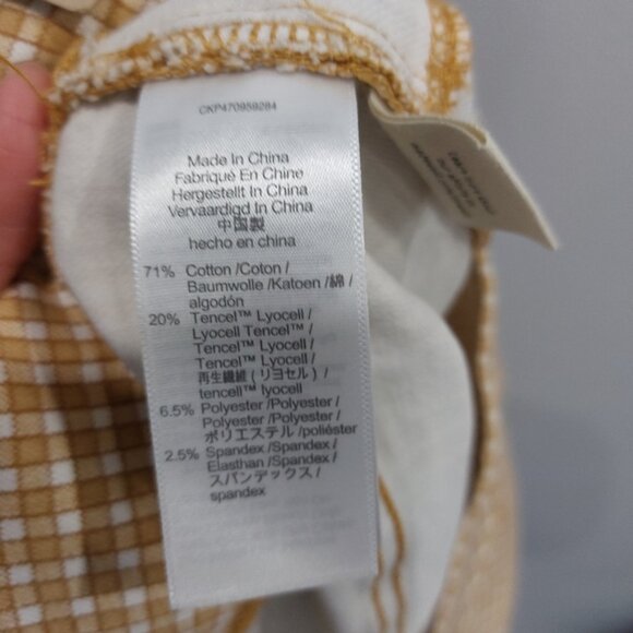 Madewell Pull-On Skinny Flare Jeans in Mini Check Plaid Autumn Gold Yellow 31 - Picture 8 of 8